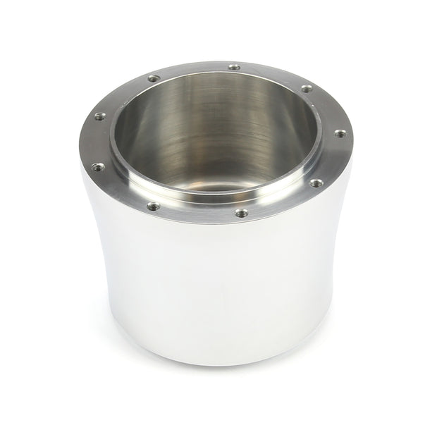 NINE BOLT 3.25" LONG POLISHED BILLET ALUMINUM STEERING WHEEL HUB ADAPTER FOR '67-'94 GM NON-AIR BAG FLAMING RIVER COLUMN