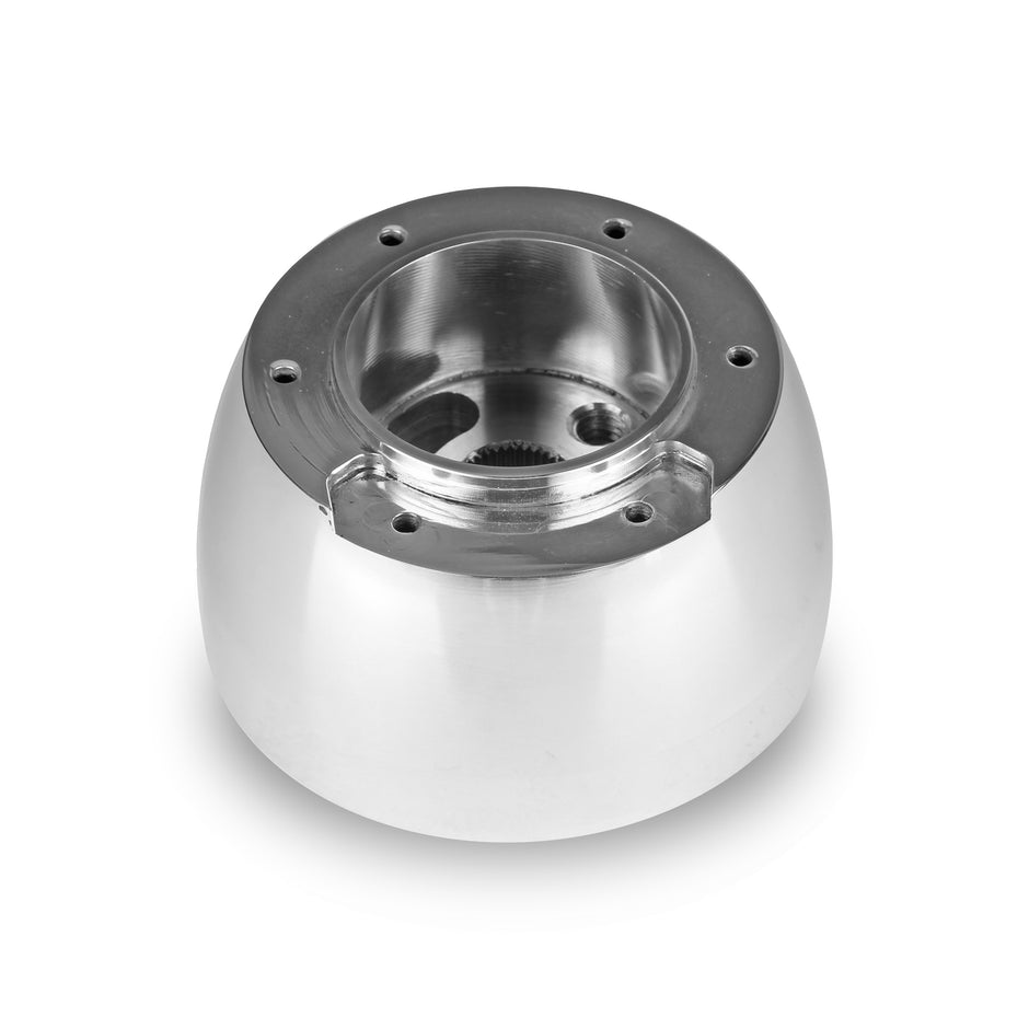 SIX BOLT VETTE THREE SPOKE POLISHED BILLET ALUMINUM STEERING WHEEL HUB ADAPTER FOR '67-'94 GM