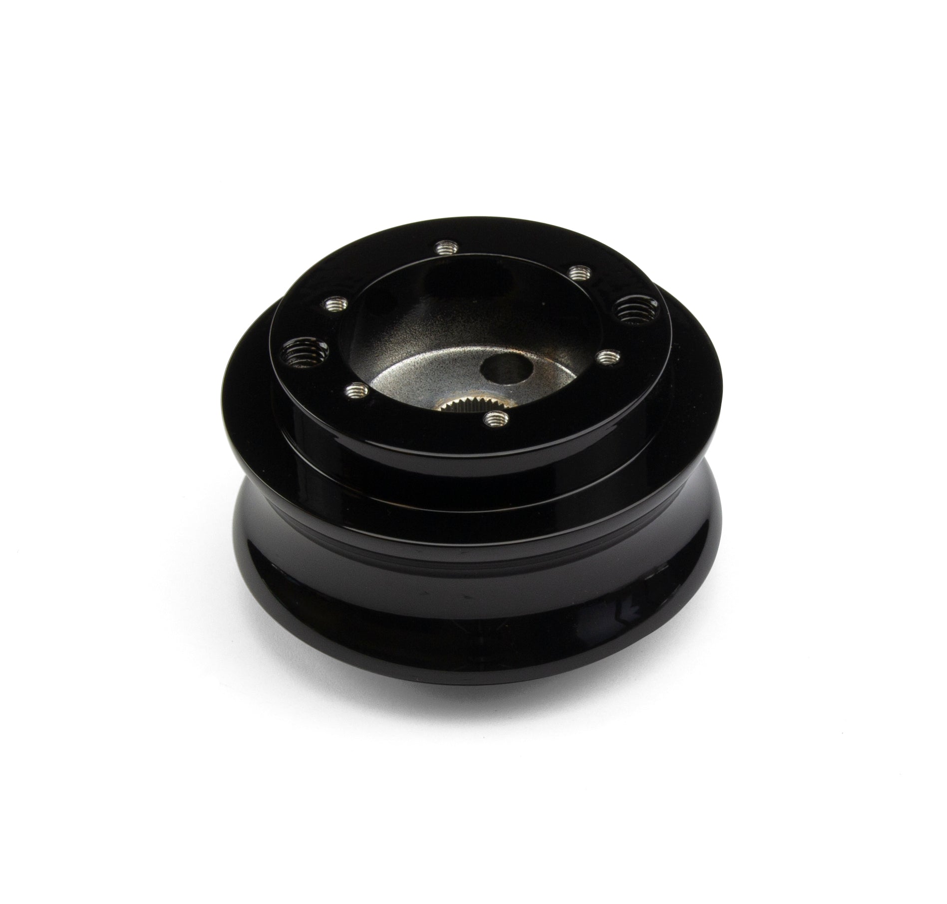 MARK 40 BLACK BILLET ALUMINUM STEERING WHEEL HUB ADAPTER WITH FLAMING RIVER COLUMN