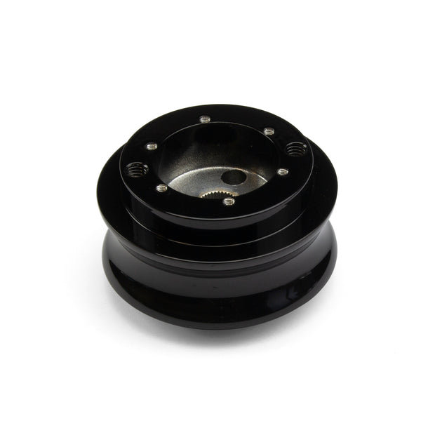 MARK 40 BLACK BILLET ALUMINUM STEERING WHEEL HUB ADAPTER WITH FLAMING RIVER COLUMN