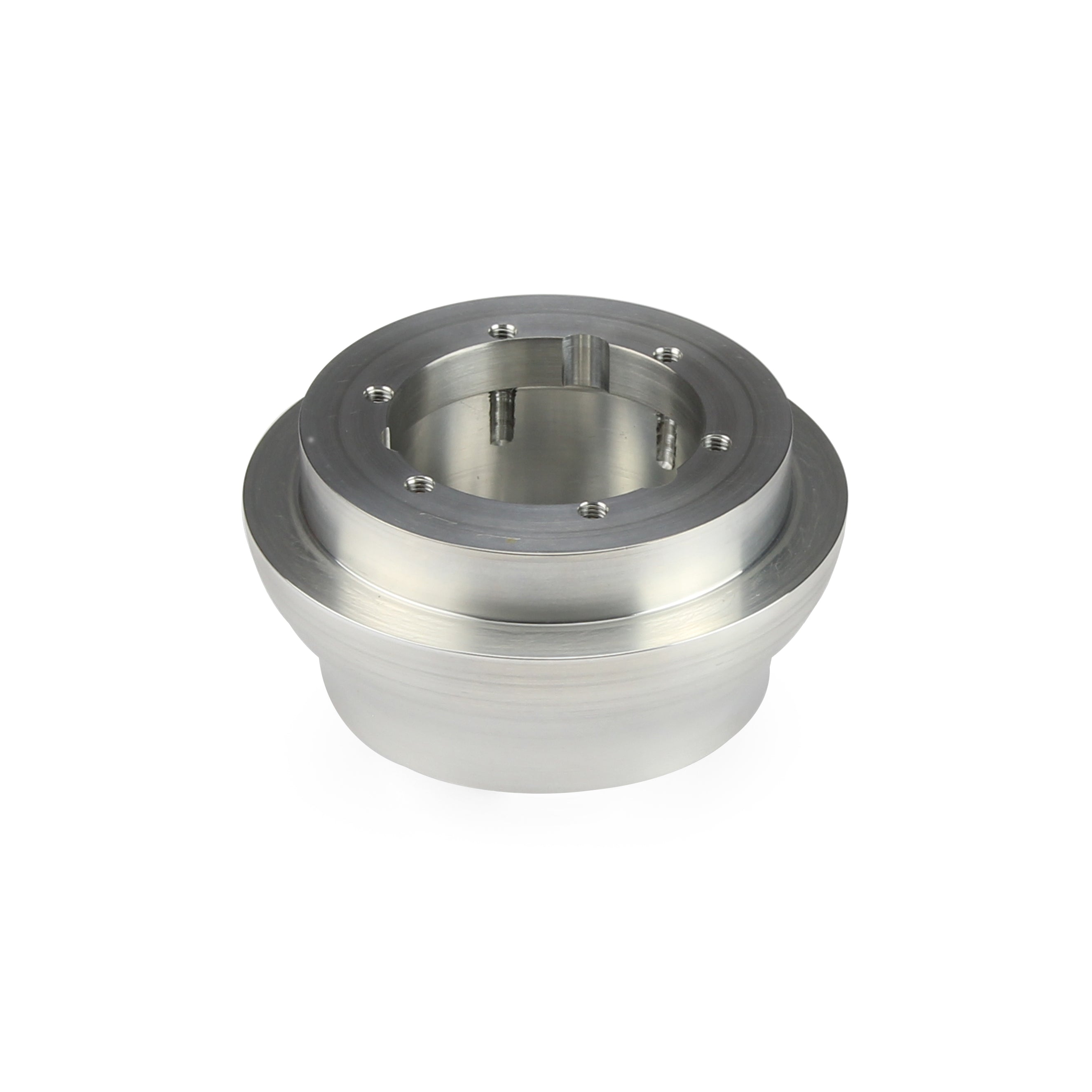 THREE BOLT TO SIX BOLT MARK 40 MACHINED FINISH BILLET ALUMINUM STEERING WHEEL HUB ADAPTER PLATE