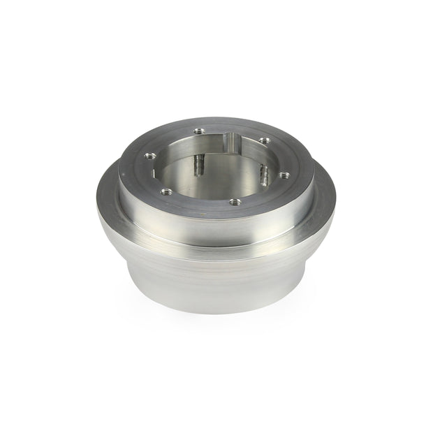 THREE BOLT TO SIX BOLT MARK 40 MACHINED FINISH BILLET ALUMINUM STEERING WHEEL HUB ADAPTER PLATE