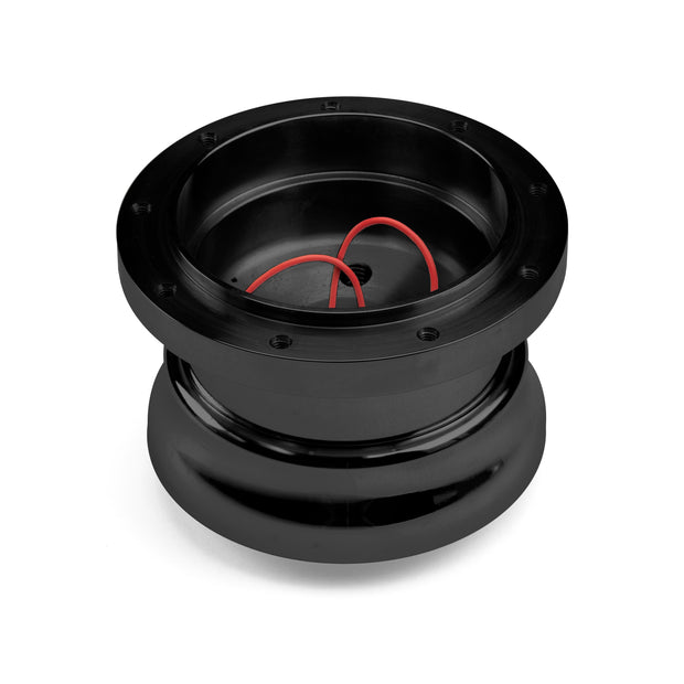 NINE BOLT ADJUSTABLE BLACK BILLET ALUMINUM STEERING WHEEL HUB ADAPTER FOR '67-'79 FORD RANGER, BRONCO II