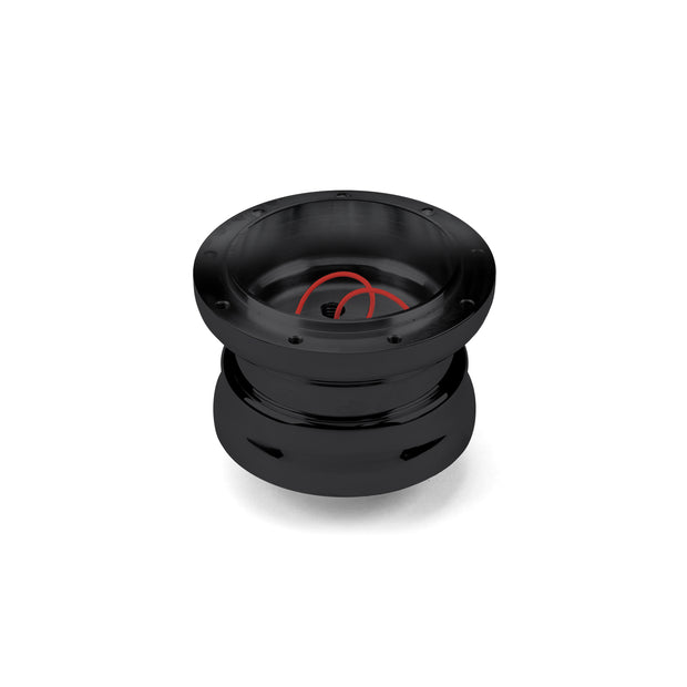 NINE BOLT ADJUSTABLE BLACK BILLET ALUMINUM STEERING WHEEL HUB ADAPTER FOR '67-'91 FORD NON-AIRBAG