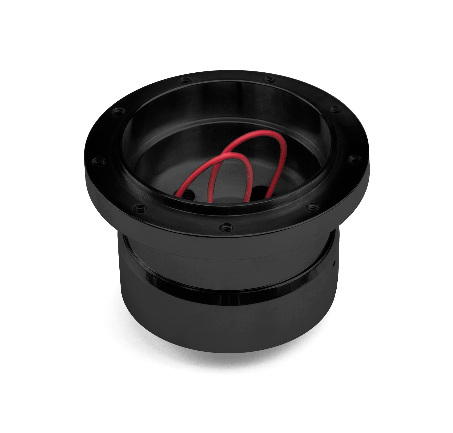 NINE BOLT ADJUSTABLE BLACK BILLET ALUMINUM STEERING WHEEL HUB ADAPTER FOR FORD FALCON, FAIRLANE, RANCHERO