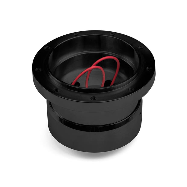 NINE BOLT ADJUSTABLE BLACK BILLET ALUMINUM STEERING WHEEL HUB ADAPTER FOR FORD FALCON, FAIRLANE, RANCHERO