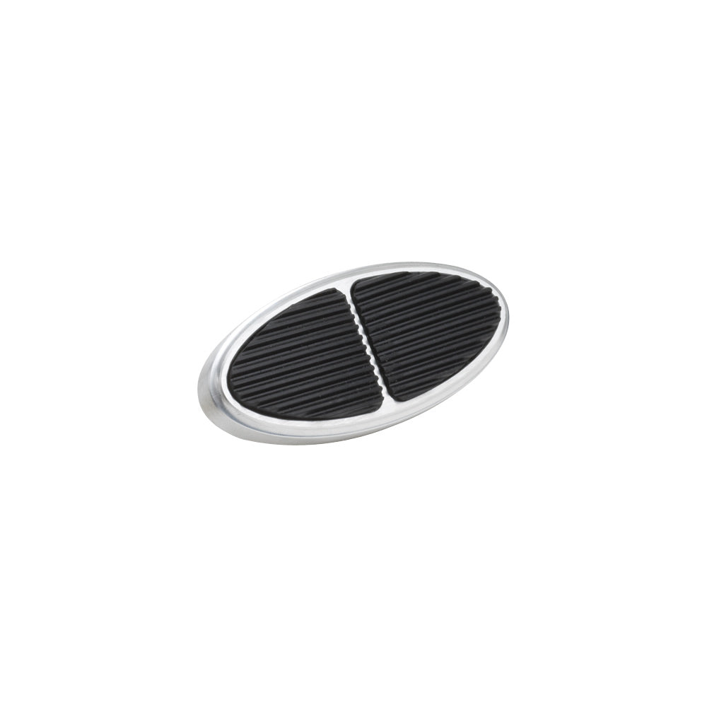 STANDARD OVAL BRUSHED BRAKE PEDAL PAD WITH RUBBER INSERT