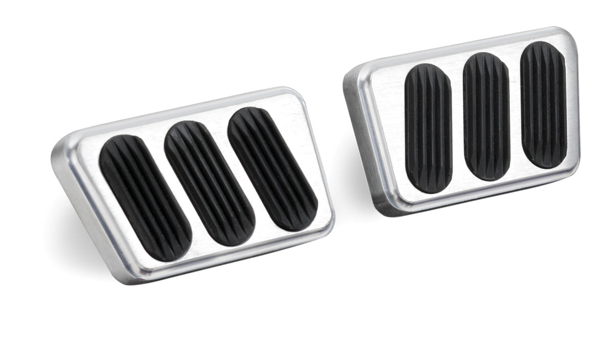 BRAKE/CLUTCH PEDAL PADS FOR '64-'70 MUSTANG WITH RUBBER INSERT (PAIR)