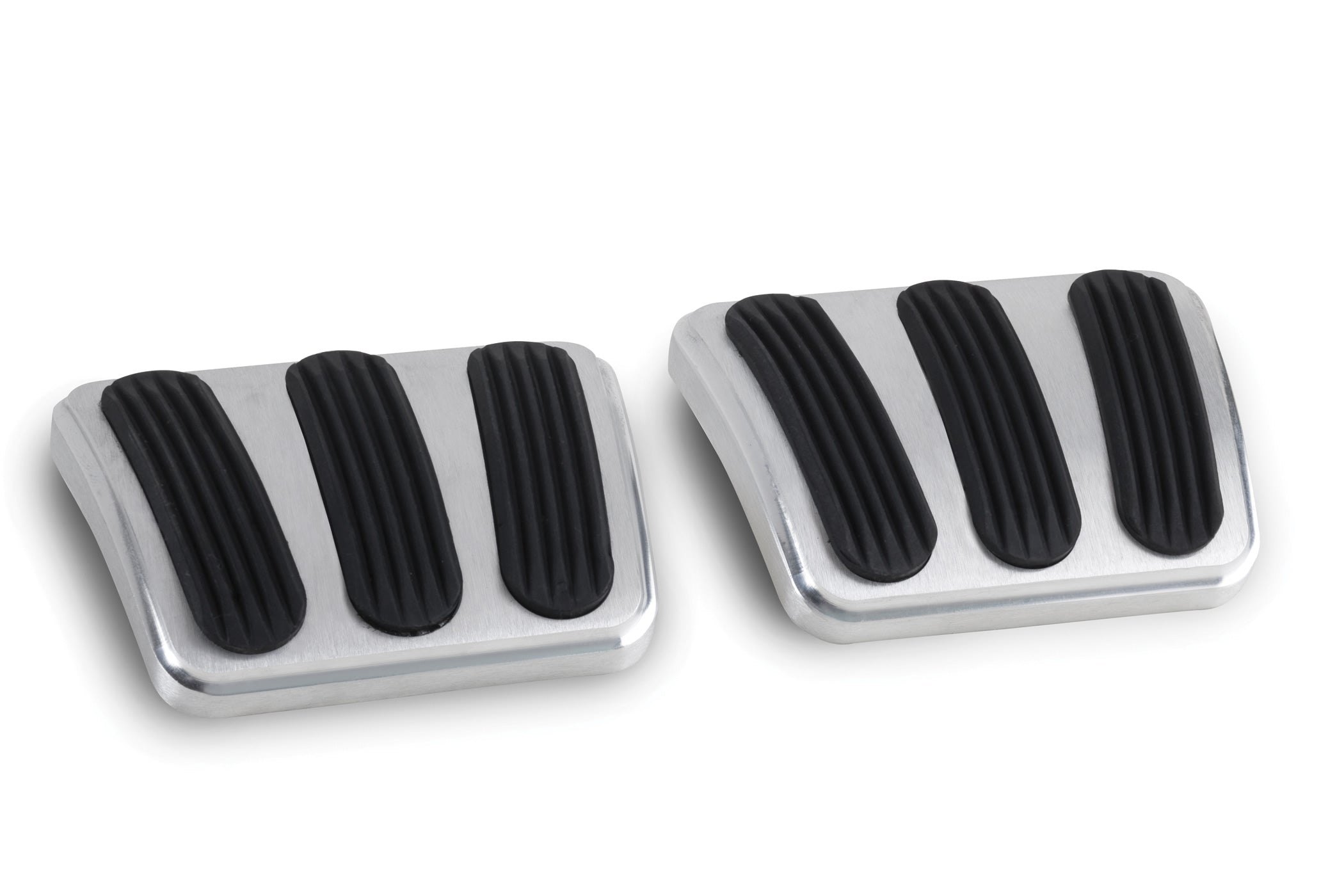 CURVED BRAKE/CLUTCH PEDAL PADS FOR '62-'72 CHEVY II/NOVA WITH RUBBER INSERT (PAIR)