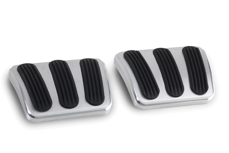 CURVED BRAKE/CLUTCH PEDAL PADS FOR '64-'72 CHEVELLE WITH RUBBER INSERT