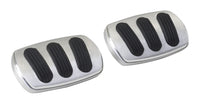 CURVED BRAKE/CLUTCH PEDAL PADS FOR '55-'57 CHEVY WITH RUBBER INSERT (PAIR)