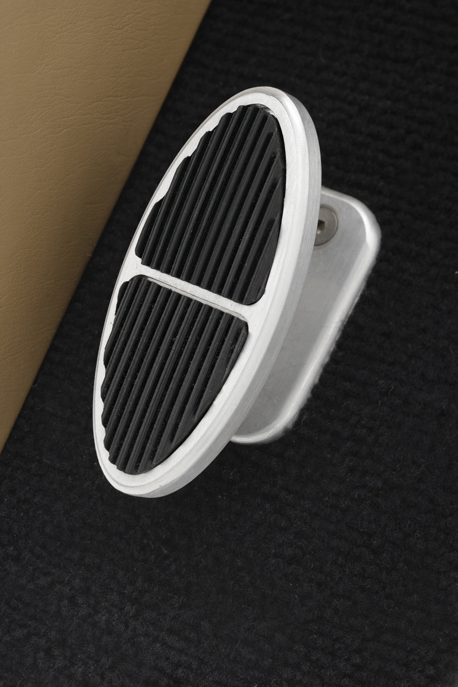 OVAL BRUSHED FOOT REST WITH RUBBER INSERT