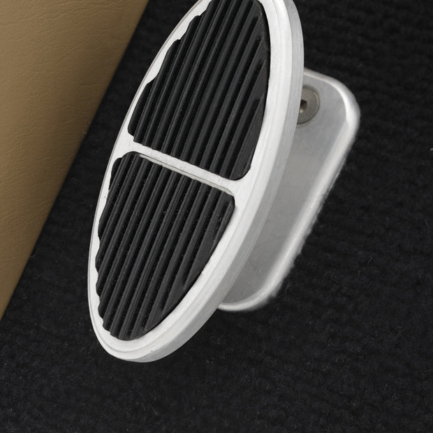 OVAL BRUSHED FOOT REST WITH RUBBER INSERT