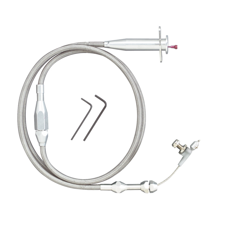 48" HI-TECH STAINLESS STEEL HOUSING CRUISE CONTROL CABLE FOR VERTICAL MOUNT EFI (EXCEPT '86-'93 FORD)