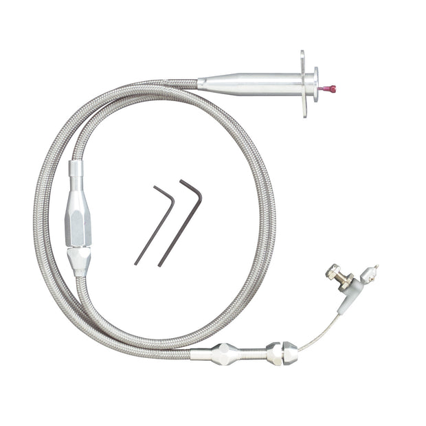 48" HI-TECH STAINLESS STEEL HOUSING CRUISE CONTROL CABLE FOR VERTICAL MOUNT EFI (EXCEPT '86-'93 FORD)