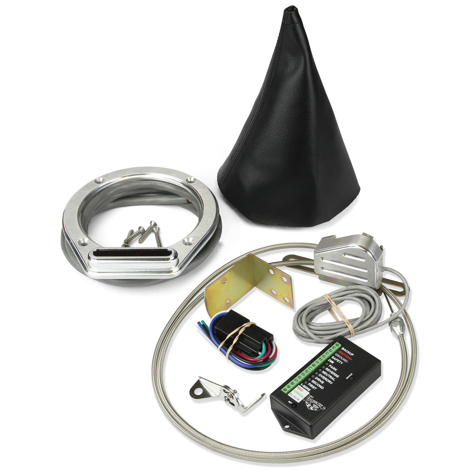 ROUND BRUSHED BOOT INDICATOR FOR 700/4L60 WITH HORIZONTAL DISPLAY & SENSOR KIT