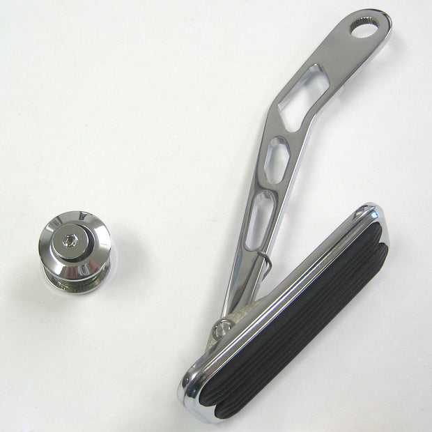 CHROME STEEL THROTTLE PEDAL FOR LOKAR DRIVE-BY-WIRE WITH RUBBER INSERT