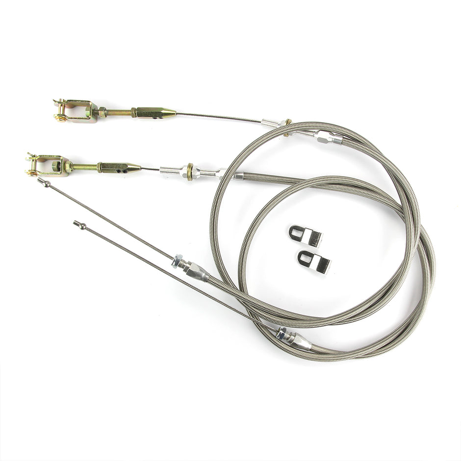 48" HI-TECH STAINLESS REAR BRAKE CABLES FOR '42-'54 CHEVY WITH FORD EXPLORER FITTINGS