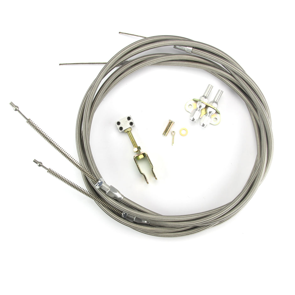 96" HI-TECH STAINLESS EMERGENCY BRAKE CABLES FOR '87-88 T-BIRD AND SSBC CALIPERS