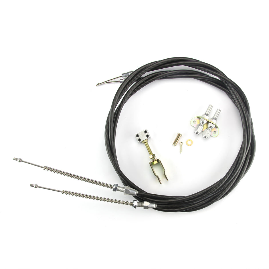 96" UNIVERSAL BLACK EMERGENCY BRAKE CABLES FOR '87-88 T-BIRD AND SSBC CALIPERS