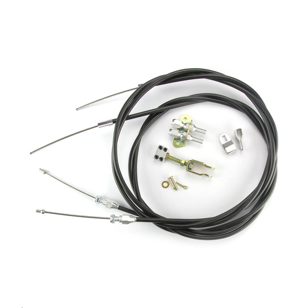96" UNIVERSAL BLACK EMERGENCY BRAKE CABLES FOR WILWOOD/FORD EXPLORER W/ INTERNAL DRUM E-BRAKE