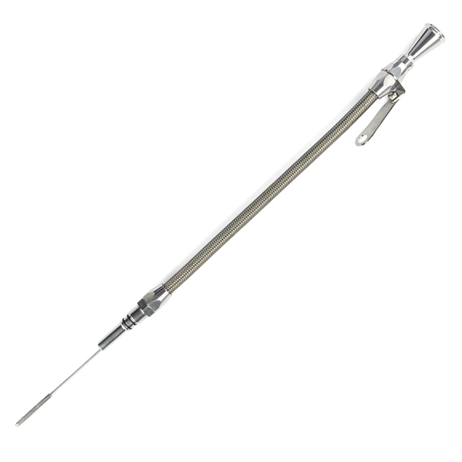 HI-TECH FLEXIBLE STAINLESS ENGINE DIPSTICK CHEVY BIG BLOCK PUSH INTO PAN
