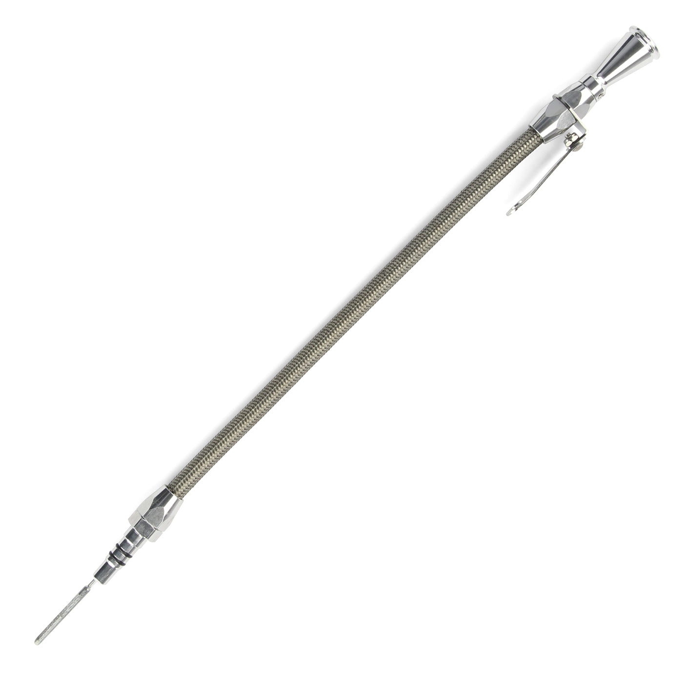 HI-TECH FLEXIBLE STAINLESS ENGINE DIPSTICK FORD BIG BLOCK 460/514 (CRATE ONLY) PUSH INTO PAN