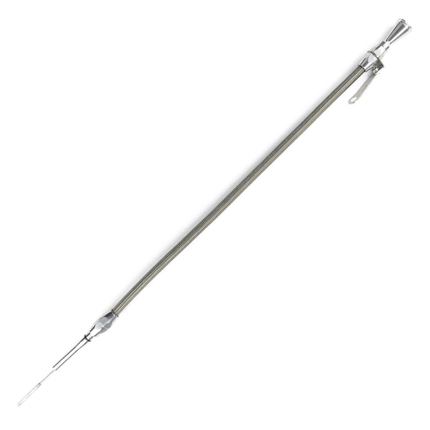 HI-TECH FLEXIBLE STAINLESS ENGINE DIPSTICK 1994 & LATER FORD 4.6 MODULAR, 2 VALVE PUSH INTO BLOCK PASSENGER' SIDE