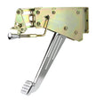 UNDER-THE-DASH CHROME EMERGENCY FOOT BRAKE WITH SOLID ARM AND BALL MILLED PAD