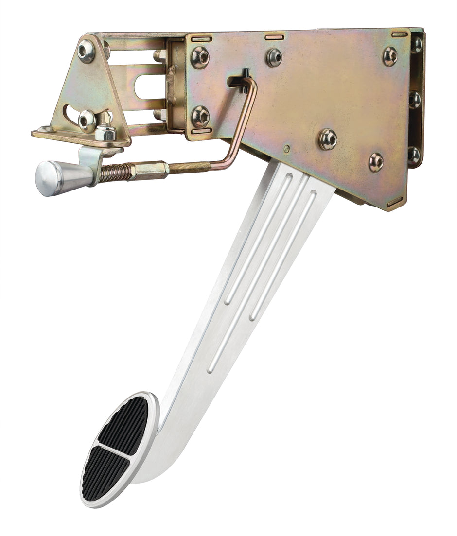 UNDER-THE-DASH BRUSHED EMERGENCY FOOT BRAKE WITH SOLID ARM AND OVAL PAD