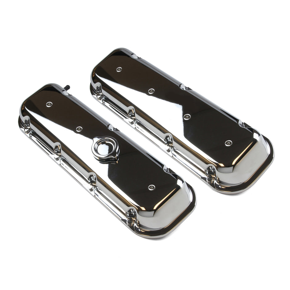 BB Chevy Cast Aluminum Valve Covers Chrome