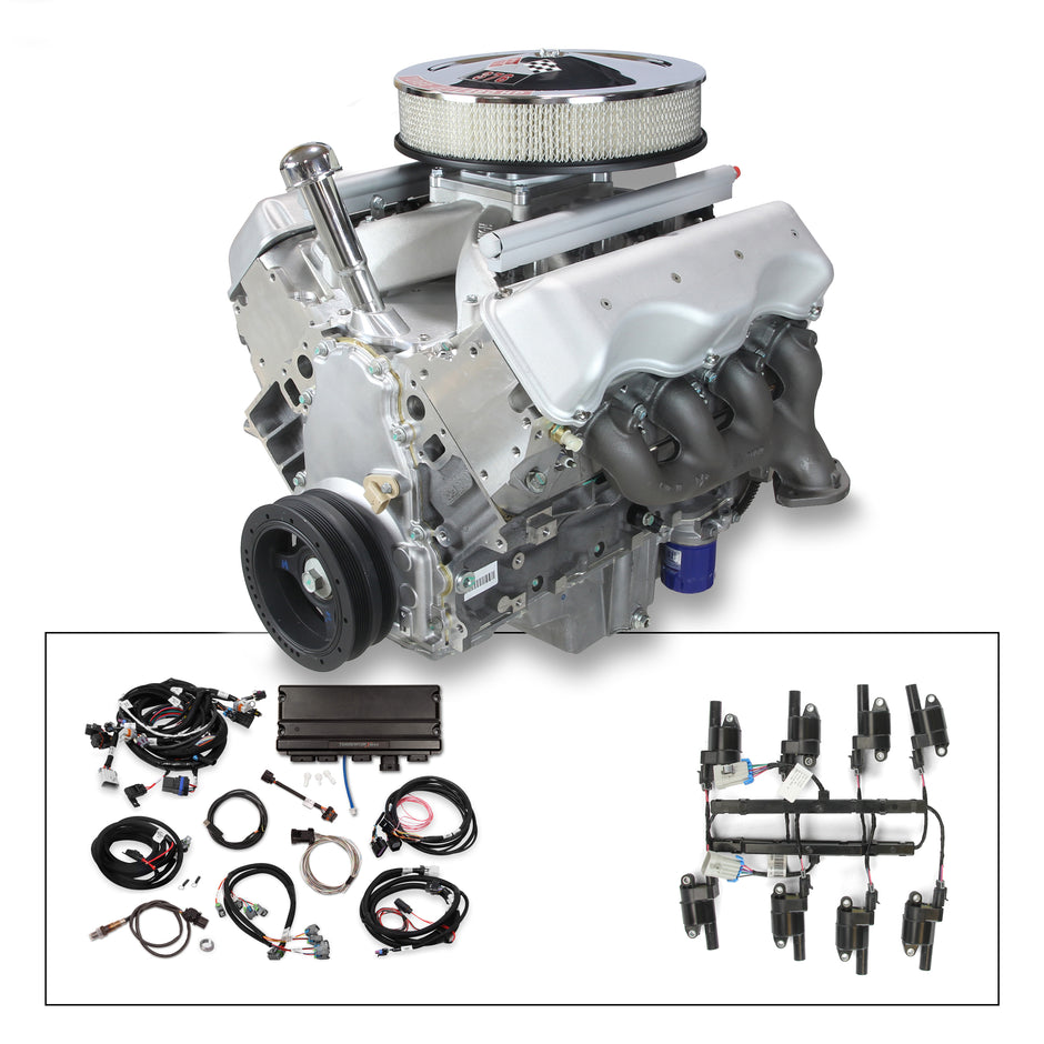 14" Classic Crate Engine, LS3 495 HP, unpainted with cast finish 409 Valve Cover