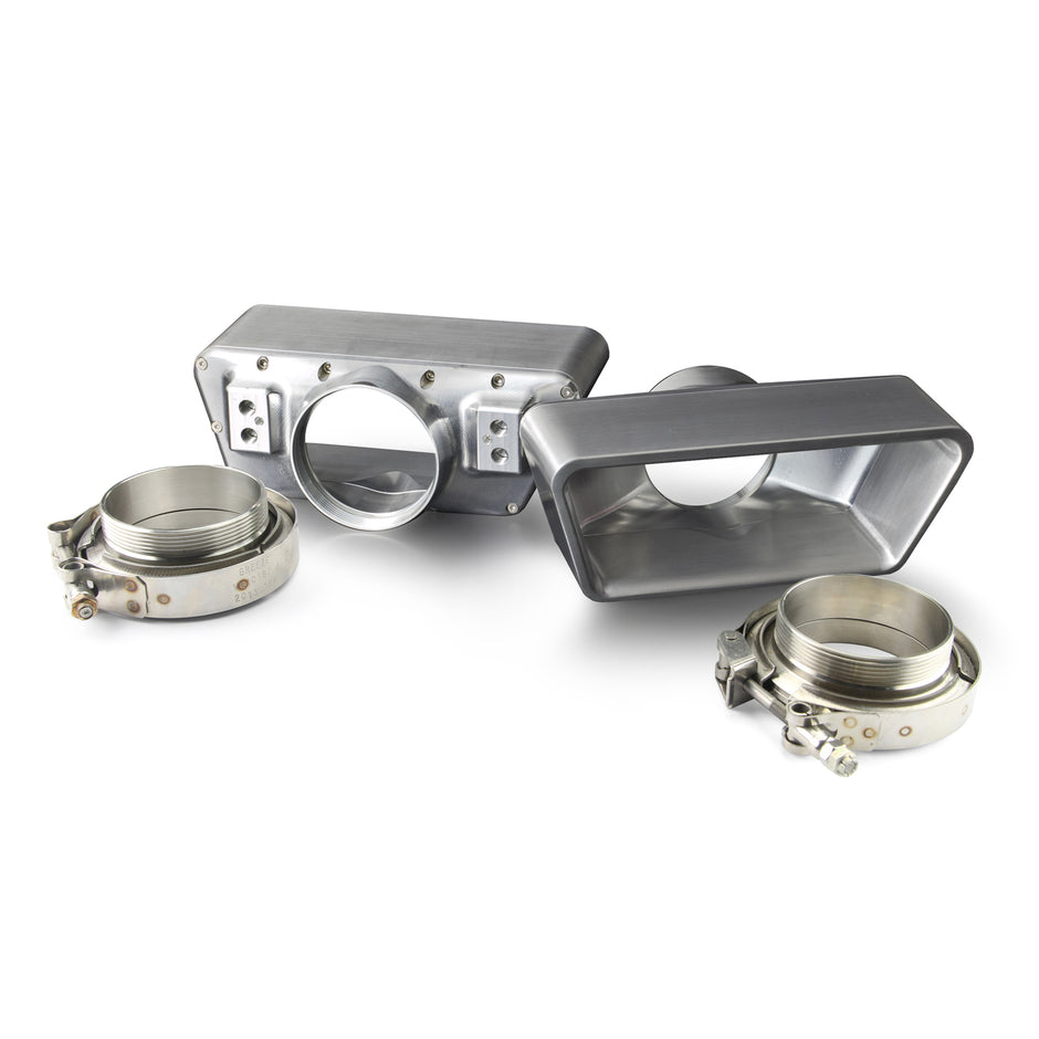 GOOLSBY EDITION BRUSHED BILLET ALUMINUM EXHAUST TIPS WITH V-BAND CLAMPS