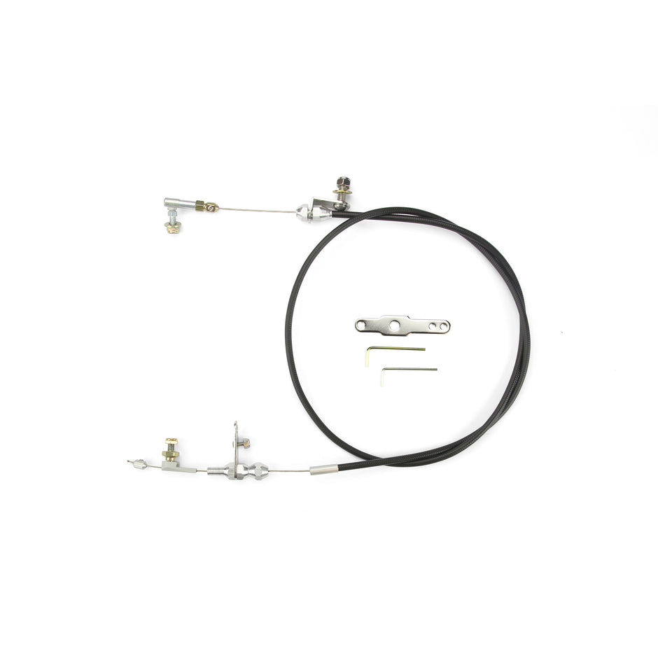 48" UNIVERSAL BLACK HOUSING POWERGLIDE BLOWER DRIVE KICKDOWN CABLE