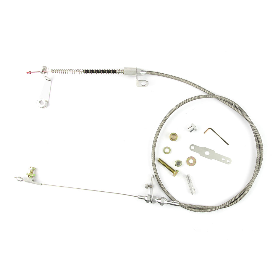 48" HI-TECH STAINLESS STEEL HOUSING AOD BLOWER DRIVE KICKDOWN CABLE