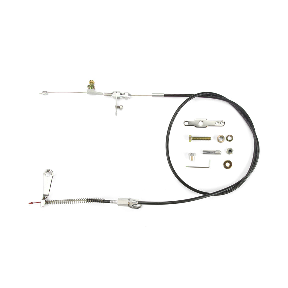 48" UNIVERSAL BLACK HOUSING AOD BLOWER DRIVE KICKDOWN CABLE