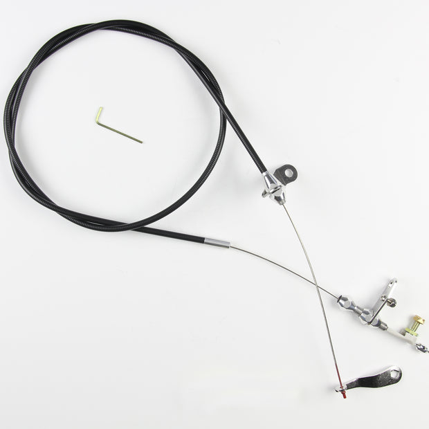48" UNIVERSAL BLACK HOUSING C-4 KICKDOWN CABLE W/ POLISHED FITTINGS