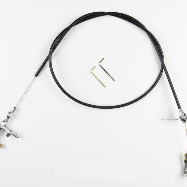 48" UNIVERSAL BLACK HOUSING 904 KICKDOWN CABLE W/ POLISHED FITTINGS