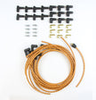 PLUG WIRE KIT 90D PLUG, HEI/POINTS ENDS, CUT TO FIT TAN WITH BLACK & RED TRACERS