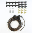 PLUG WIRE KIT 90D PLUG, HEI/POINTS ENDS, CUT TO FIT BLACK WITH ORANGE TRACERS