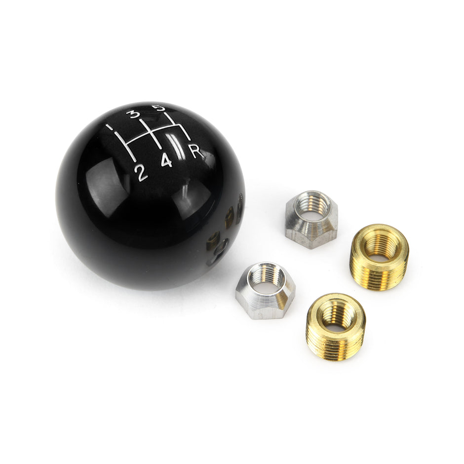 SHIFT KNOB SOLID RESIN 2" ROUND BLACK 5 SPEED