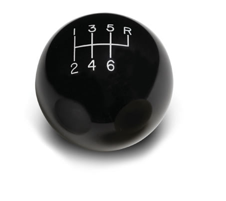 SHIFT KNOB SOLID RESIN 2" ROUND BLACK 6 SPEED
