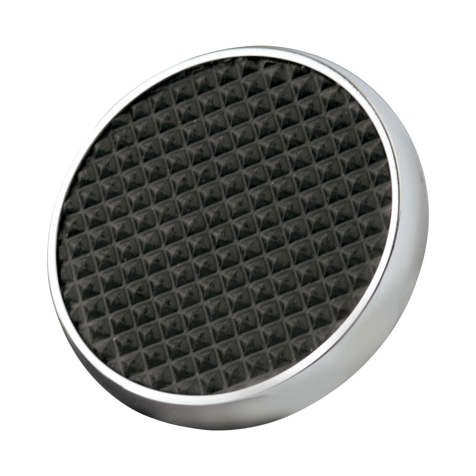 CHROME STEEL ROUND BRAKE PEDAL PAD