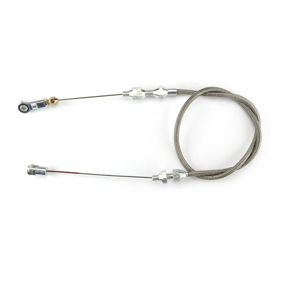 36" HI-TECH STAINLESS STEEL HOUSING BARRY GRANT 6 SHOOTER THROTTLE CABLE