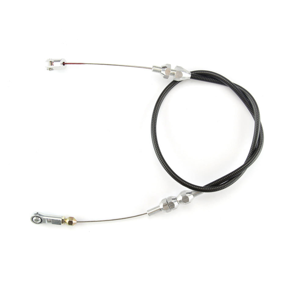 24" UNIVERSAL BLACK HOUSING BARRY GRANT 6 SHOOTER THROTTLE CABLE