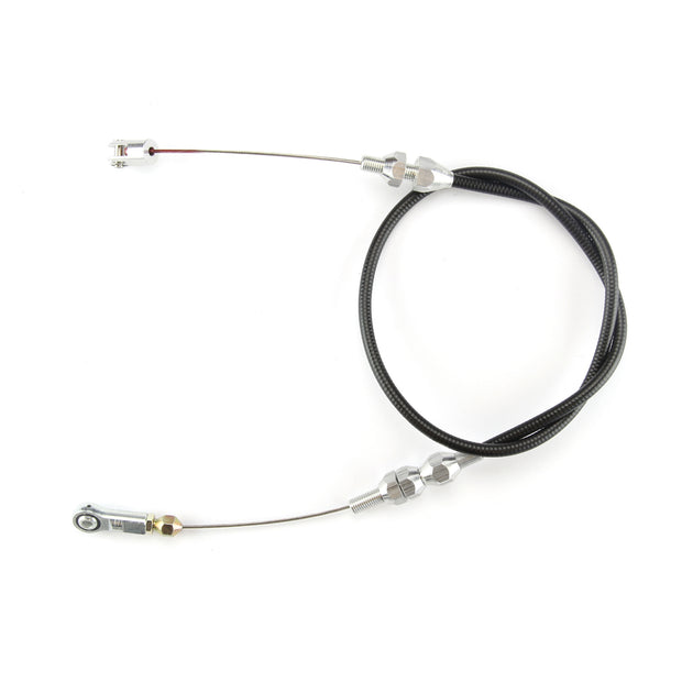24" UNIVERSAL BLACK HOUSING BARRY GRANT 6 SHOOTER THROTTLE CABLE