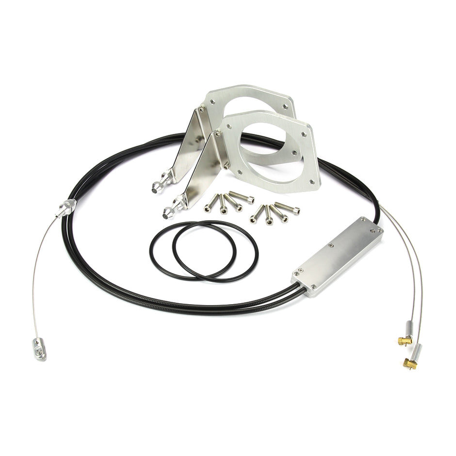 UNIVERSAL BLACK HOUSING HOLLEY DUAL PLENUM 92MM INTAKE THROTTLE CABLE
