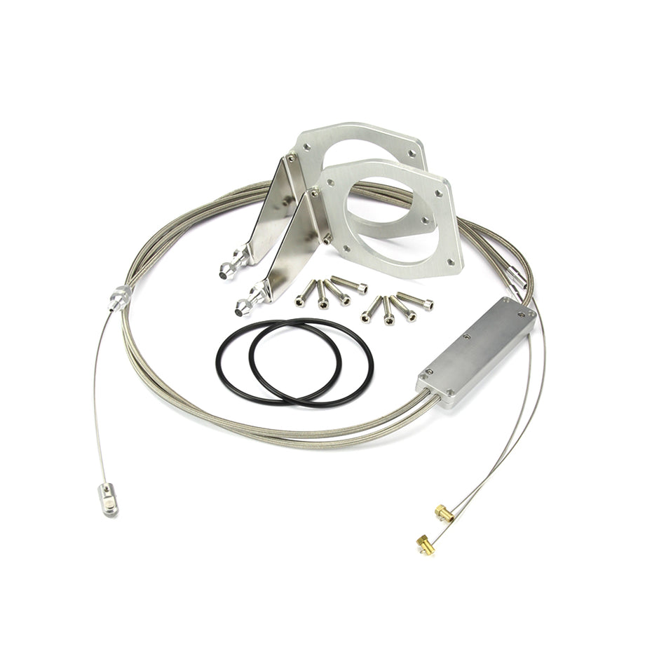 HI-TECH STAINLESS STEEL HOUSING HOLLEY DUAL PLENUM 102MM INTAKE THROTTLE CABLE