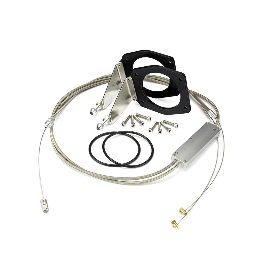 HI-TECH STAINLESS STEEL HOUSING HOLLEY DUAL PLENUM 92MM INTAKE THROTTLE CABLE