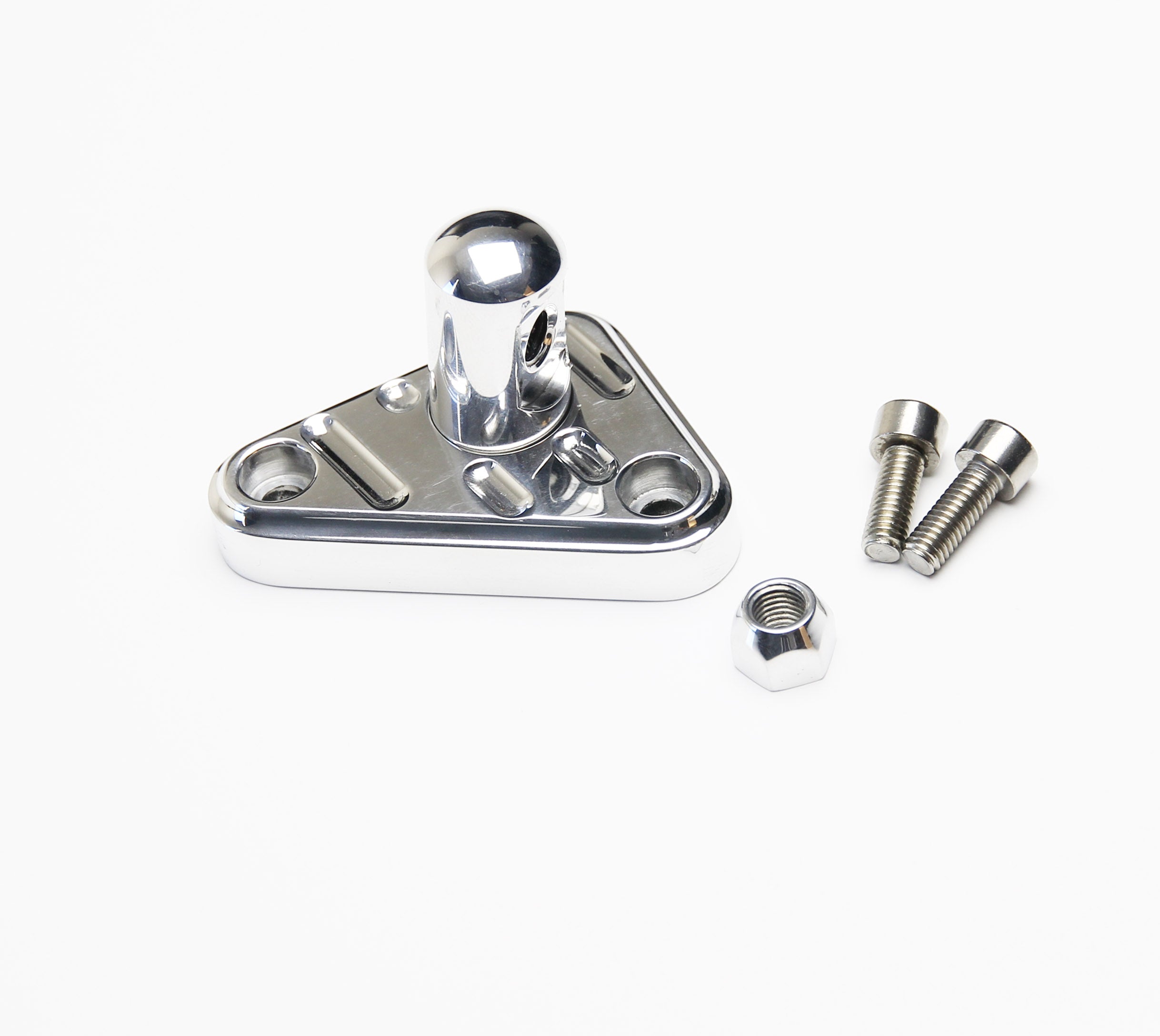 POLISHED TUNED-PORT BILLET ALUMINUM BRACKET WITH SINGLE STUD